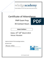 Certificate of Attendance: PMP Exam Prep 35 Contact Hours