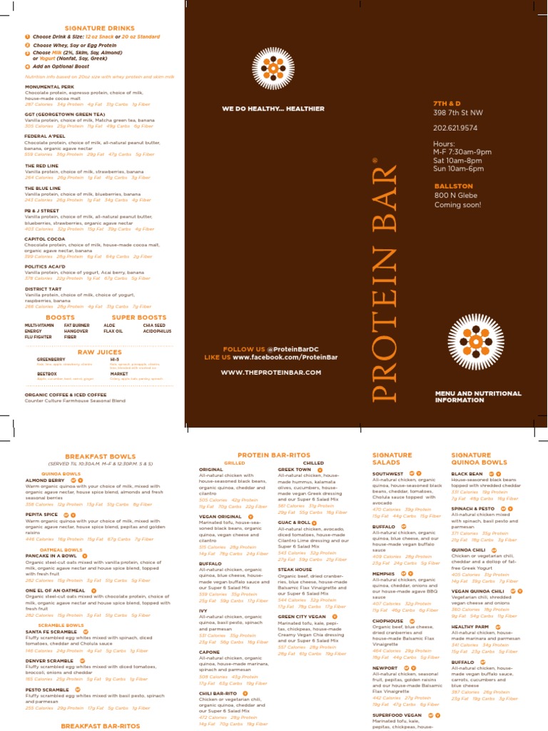 Signature Protein Drinks Menu | PDF