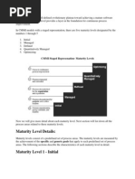 Maturity Level Details:: CMMI Staged Represenation-Maturity Levels