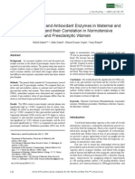 Malondialdehyde and Antioxidant Enzymes in Maternal and Cord Blood, and Their Correlation in Normotensive and Preeclamptic Women