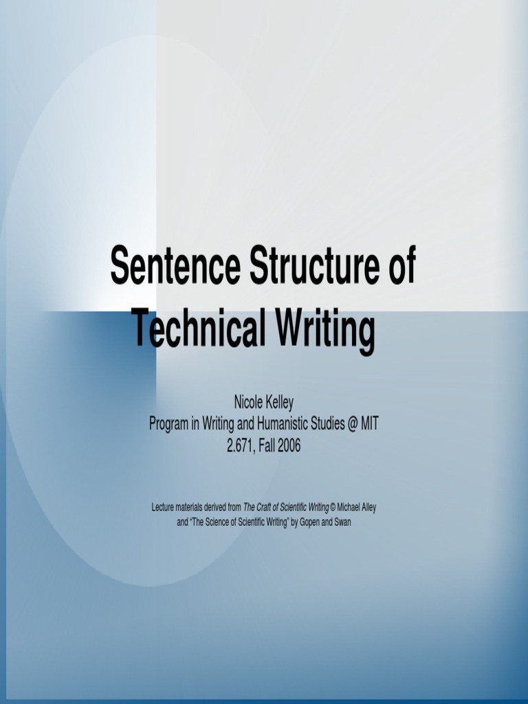 Sentence Structure of Technical Writing | PDF | Adverb | Science
