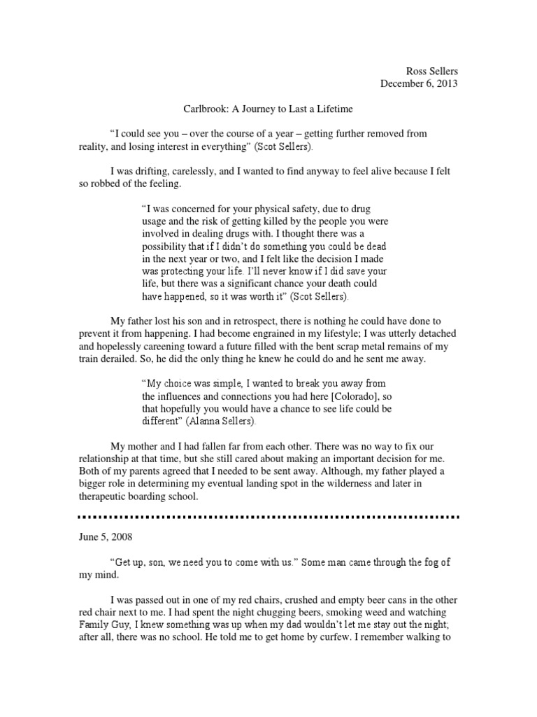 Carlbrook: A Journey To Last A Lifetime | PDF | Adolescence | Substance ...