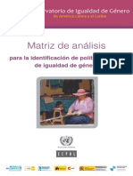 Cepal - Matriz de Analisis Politicas de Igualdad de Genero