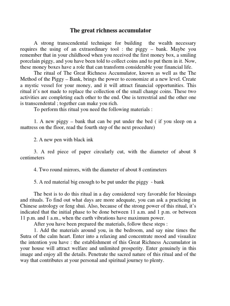 The Method of The Piggy Bank PDF Money