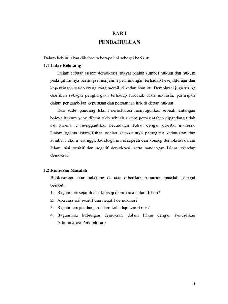 Makalah Demokrasi Dalam Islam
