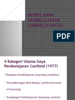 Model Gaya Pembelajaran Canfield (1977)