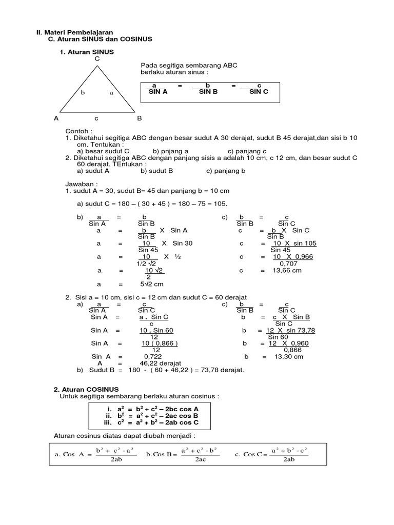 3 Menerapkan Aturan Sinus Dan Cosinus