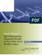 Special Report: The Deteriorating Financial Health of New York's Health Centers