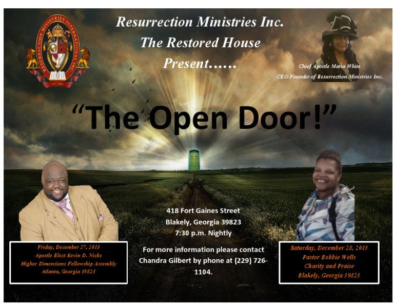 Resurrection Ministries Inc. The Restored House Present | PDF