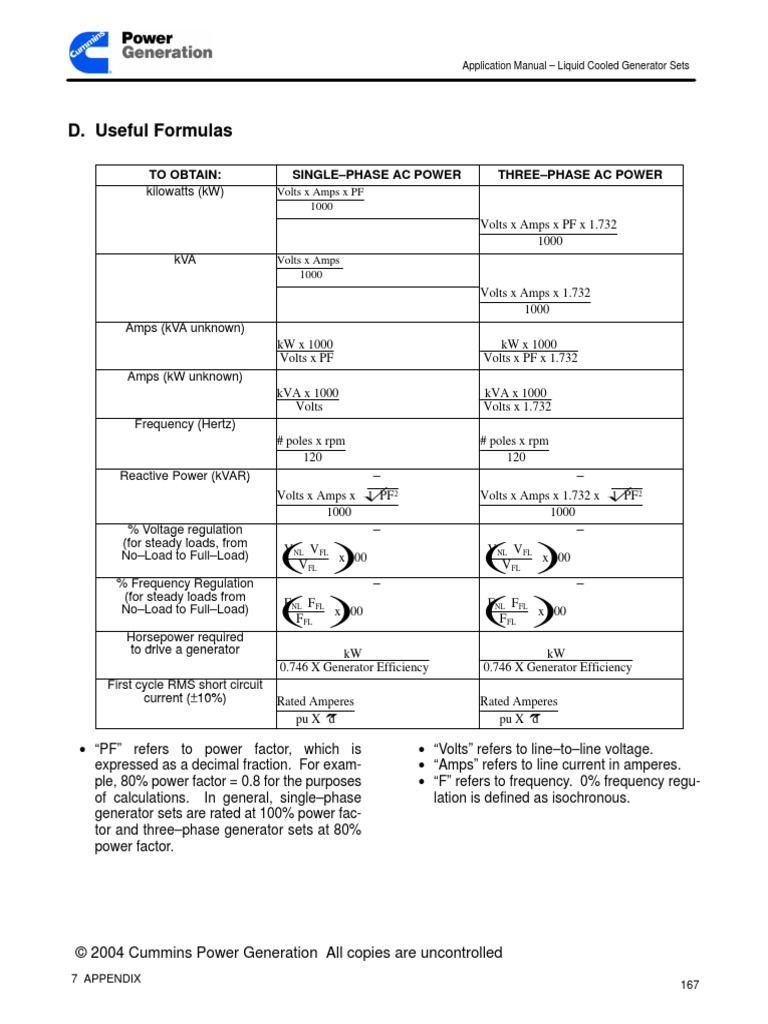 Useful Formulas for Generator Sets | PDF