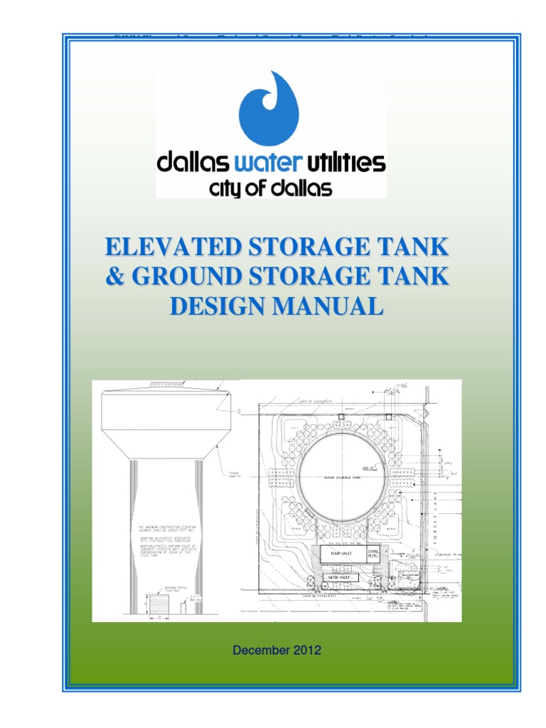 DWU Tank Design Standards Manual | PDF | Pipe (Fluid Conveyance) | Valve