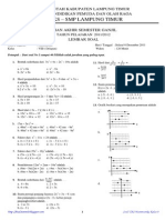 Soal UAS Matematika Kelas 8 TP 2011-2012'