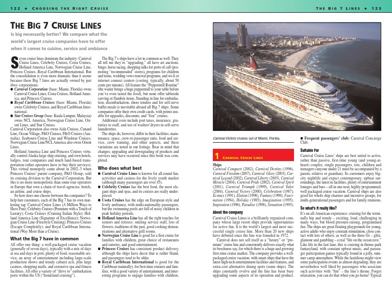 The Big 7 Cruise Lines | PDF