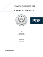 (A Case Study of Pakistan) : Impact of Trade Openness On GDP