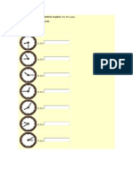 Write The Correct Time in British English Into The Gaps