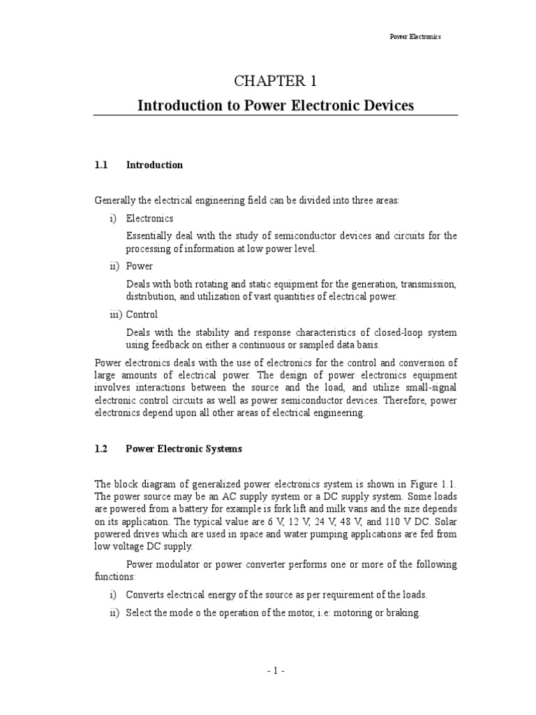 Power Electronic Module Chapter 1 PDF Power Electronics Transistor
