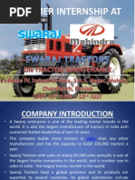 Download Summer Internship in Swaraj Mahindra Tractors by PiyuSh AngRa SN190091043 doc pdf