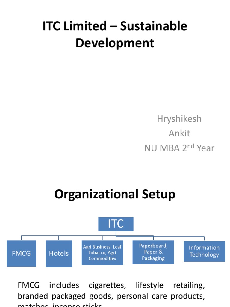 Itc Limited Sustainable Development Pdf Corporate Social