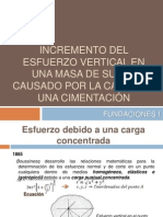 Incremento del esfuerzo vertical en el suelo