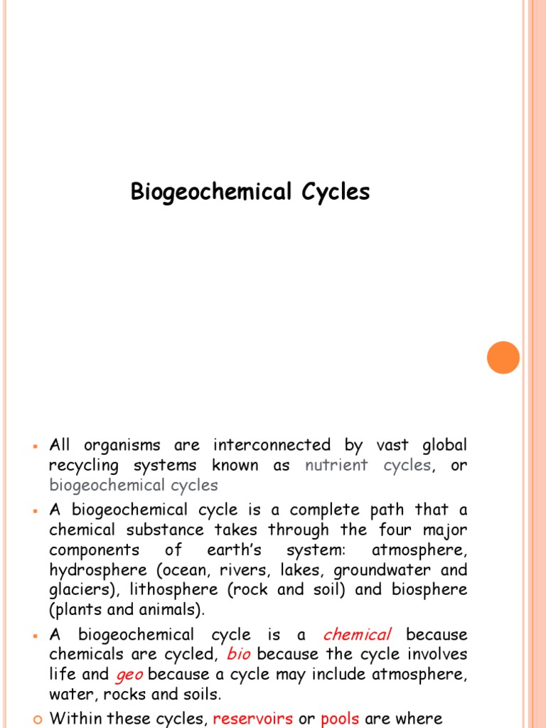 Lec 7 Biogeochemical Cycles | PDF | Carbon Cycle | Nutrients