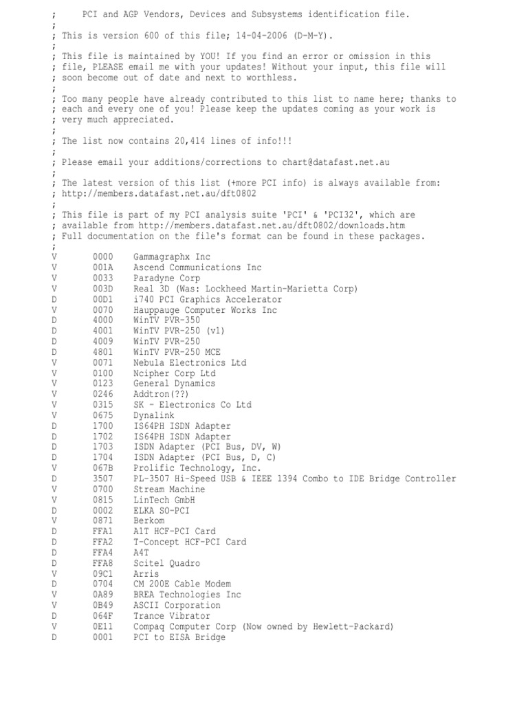 Pcidevs | PDF | Network Interface Controller | X86 Architecture
