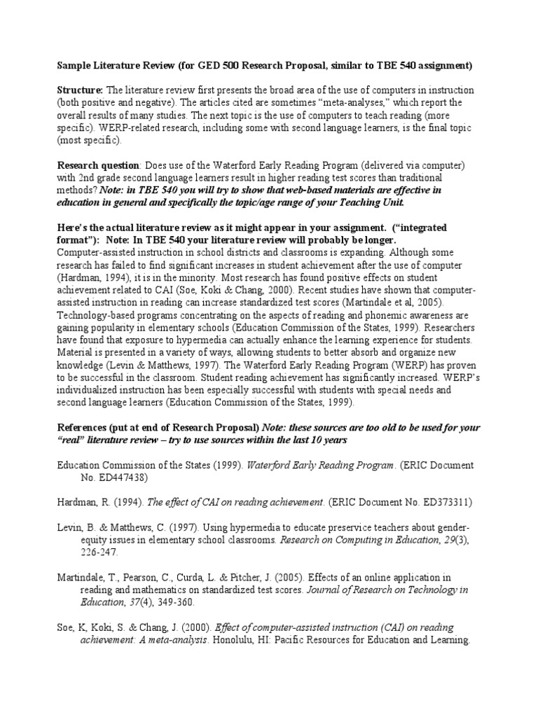 Example of review of related literature picture