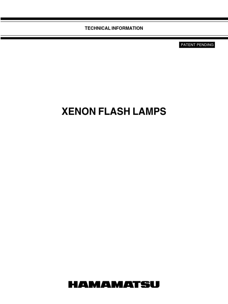 XeFlash Lamp Theory PDF Flash (Photography) Power Supply