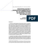 Descentralización de Las Gobernaciones