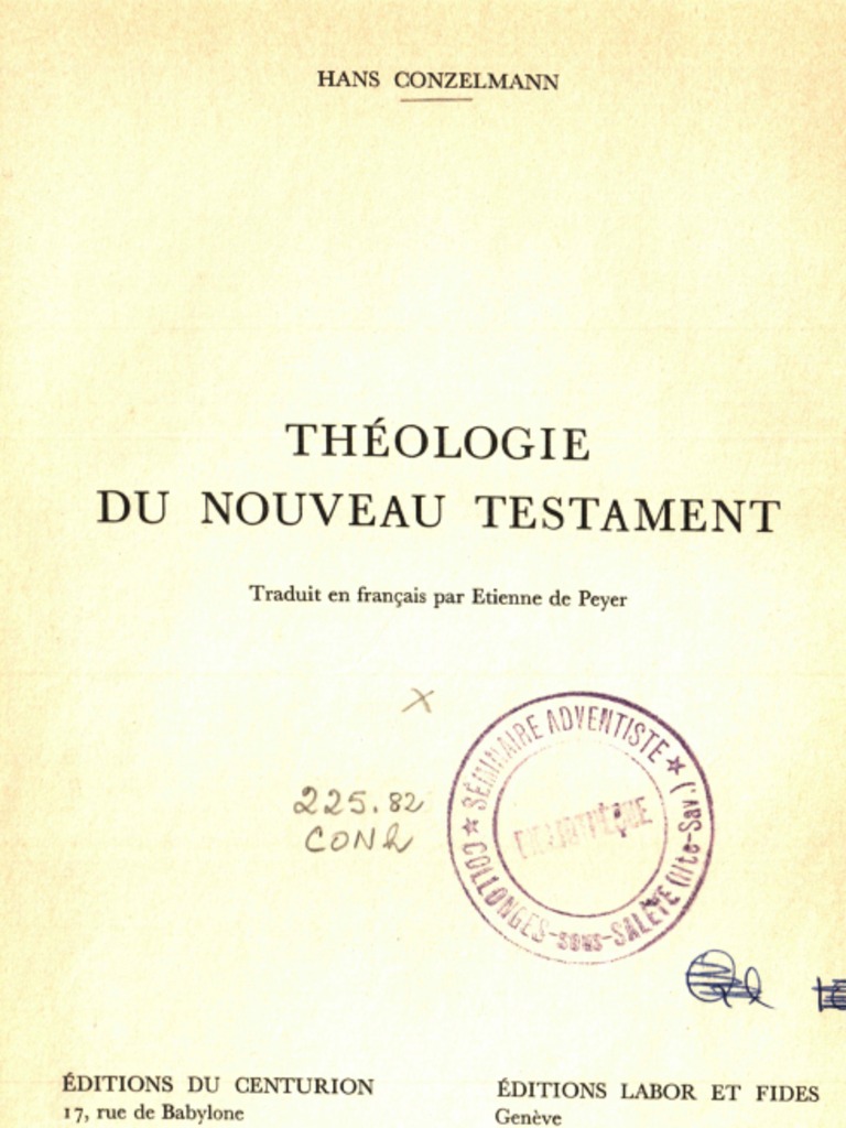 CONZELMANN Hans Theologie Du NT p.186 195 | PDF