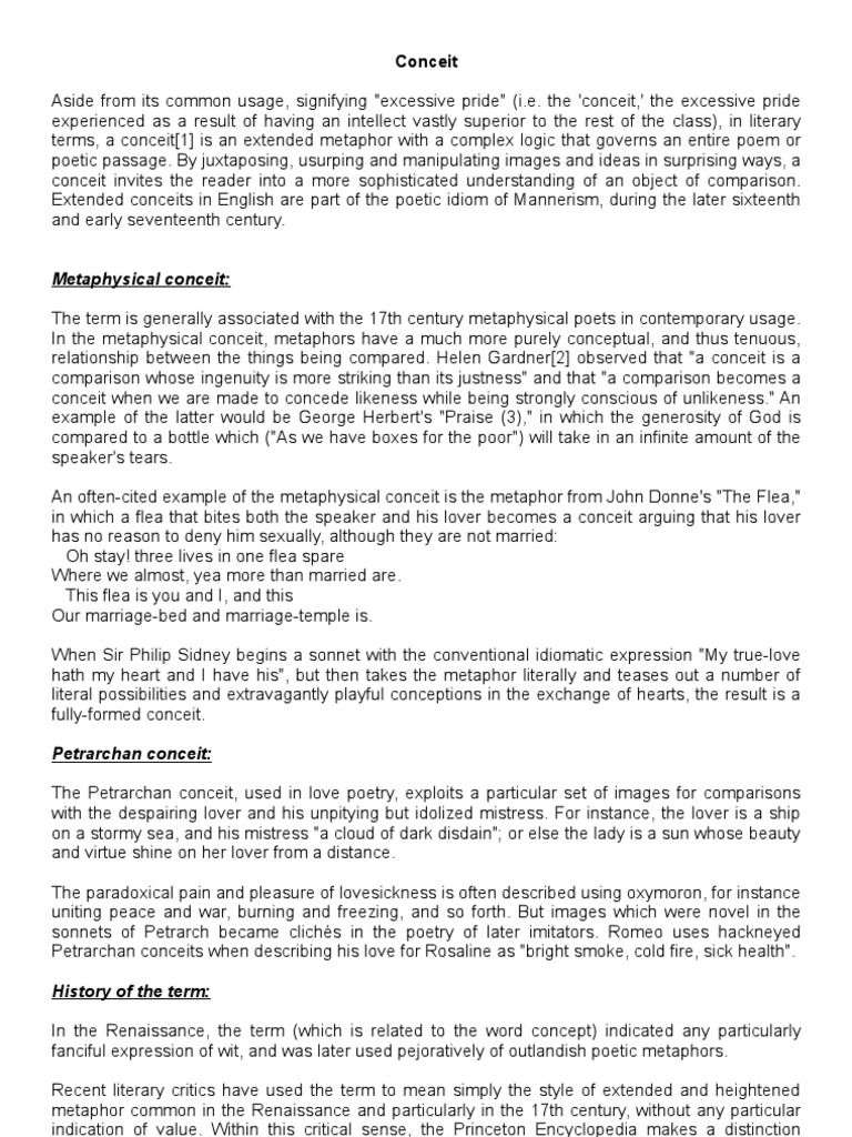 Conceit in literature examples picture