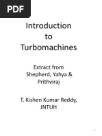 To Turbomachines: Extract From Shepherd, Yahya & Prithviraj