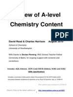 Comparison of Board Content Chemistry A-Level