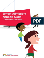 School Admissions Appeal Code UK 2013