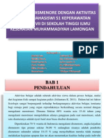 Hubungan Dismenore Dengan Aktivitas Belajar Mahasiswi s1 Keperawatan