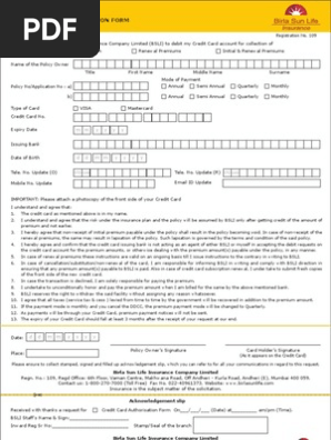 Credit Card Authorization form