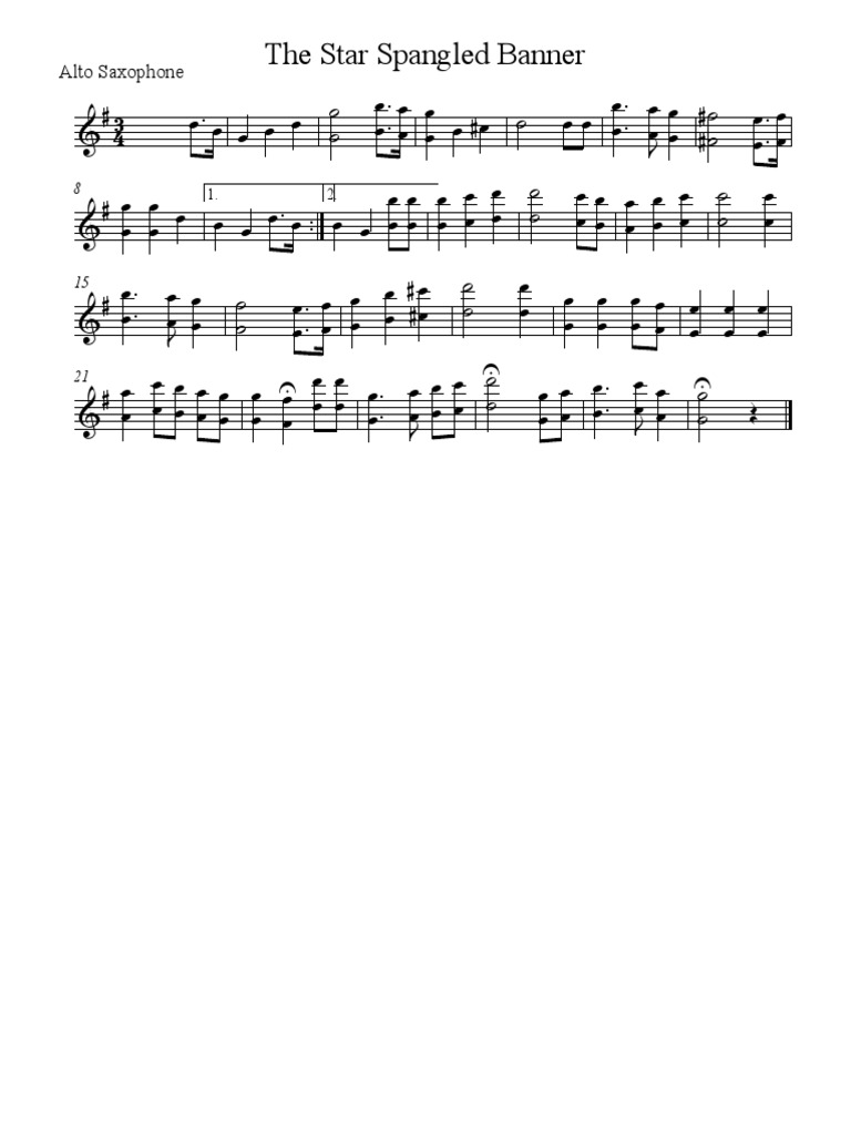 Star Spangled BannerAlto Sax