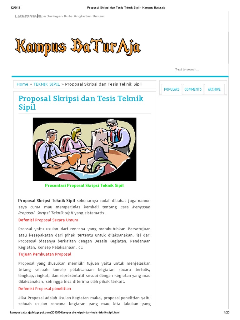 Proposal Skripsi Dan Tesis Teknik Sipil