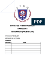 Statistics For Management BWM 11003 Assignment (Probability)