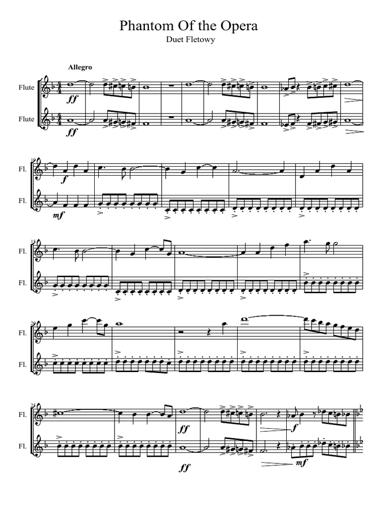 Phantom of the Opera Duet Flute
