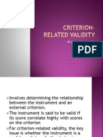 Criterion Related Validity