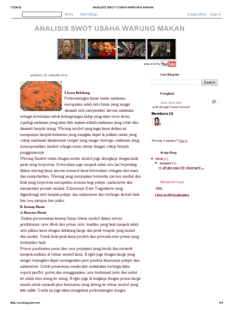 Analisis Swot Usaha Warung Makan