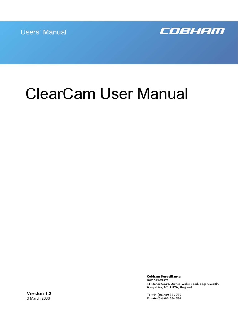 ClearCam Manual v1-3 | PDF | Orthogonal Frequency Division Multiplexing ...