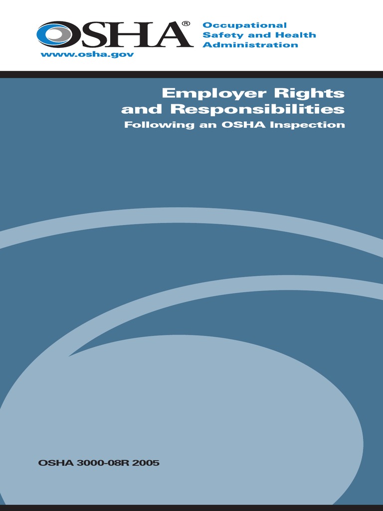 OSHA 3000 Employer Rights and Responsibilities PDF Occupational Safety And Health