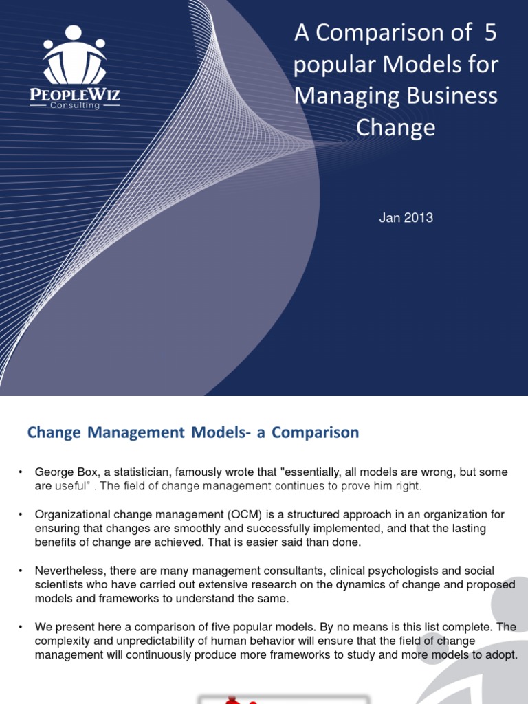 Comparison of Change Models: Kotter & Lewin | PDF | Change Management ...