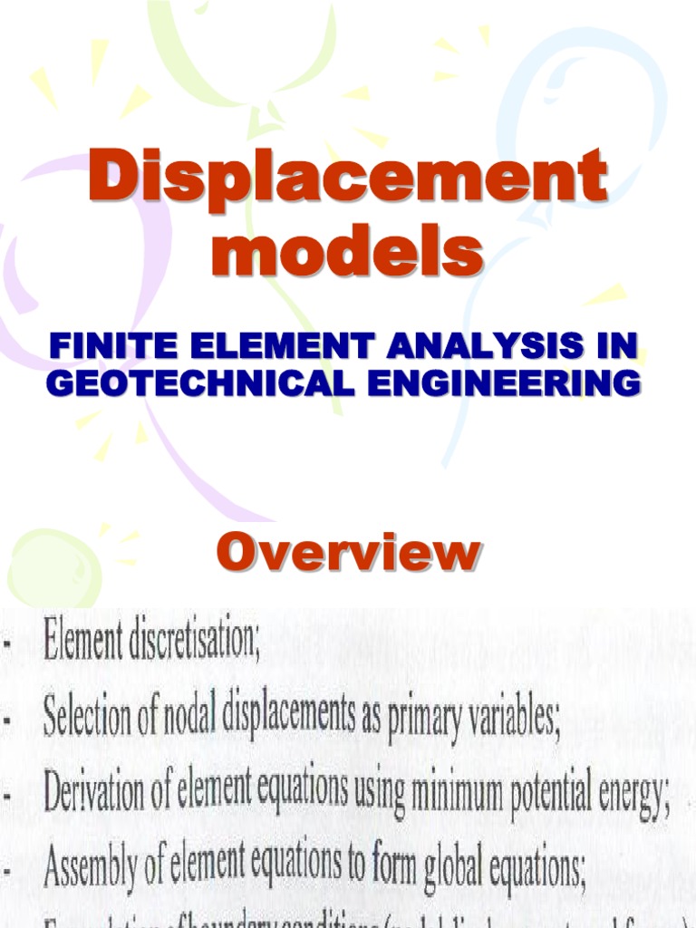 Displacement Models: Finite Element Analysis in Geotechnical ...