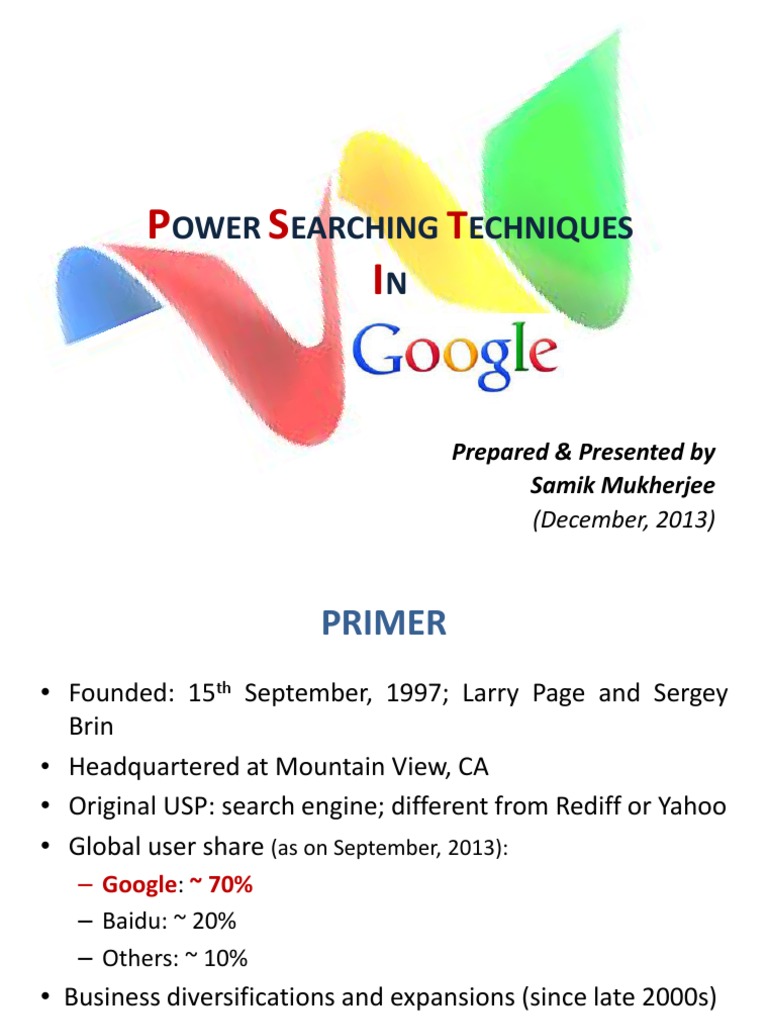 Advanced Google Search Techniques Guide | PDF | Google | Search Engine ...
