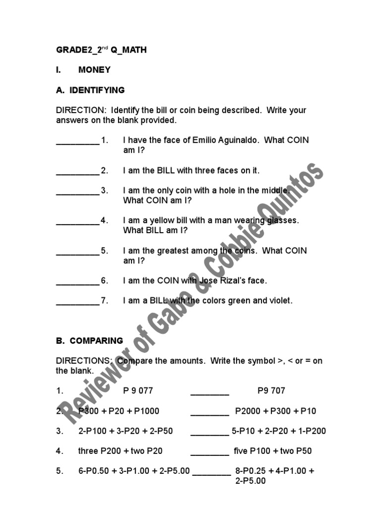 Grade2 2ndQ MATH | Equations | Physics & Mathematics