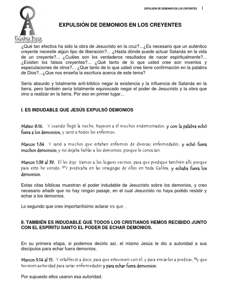 Expulsion de Demonios en Los Creyentes | PDF
