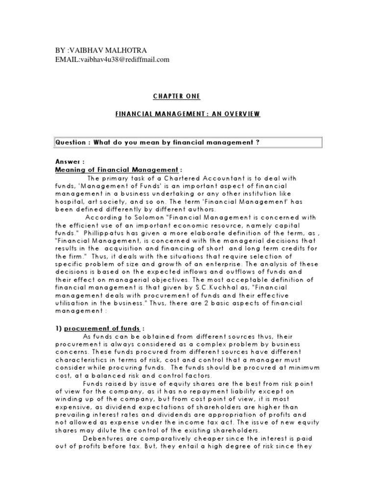 22 Financial Management Theory | PDF | Business Economics | Money