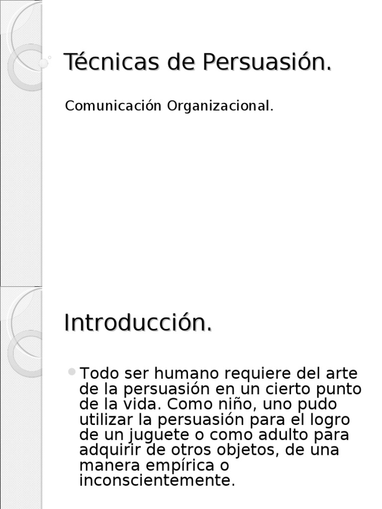 Técnicas de Persuasión en Comunicación | PDF | Persuasión | Comunicación
